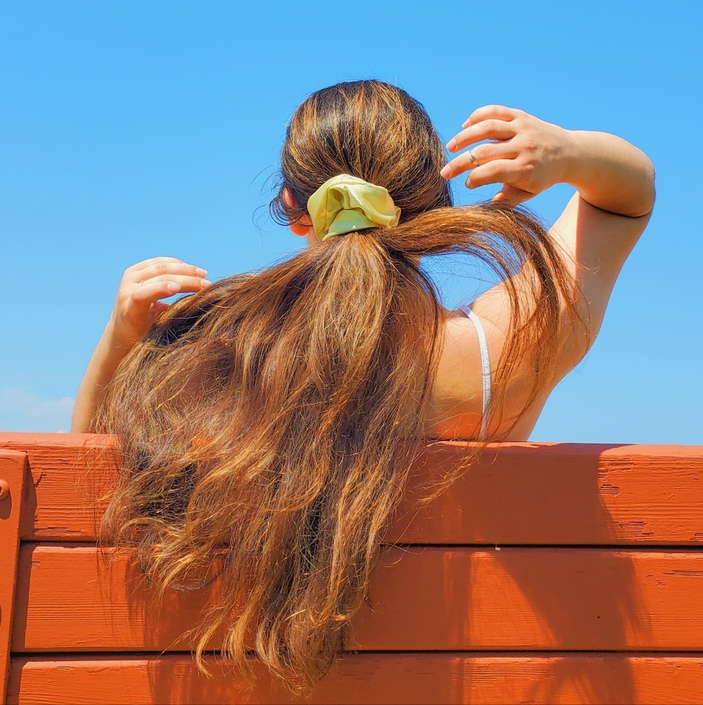 Pistachio Satin Hair Scrunchie [SMALL]